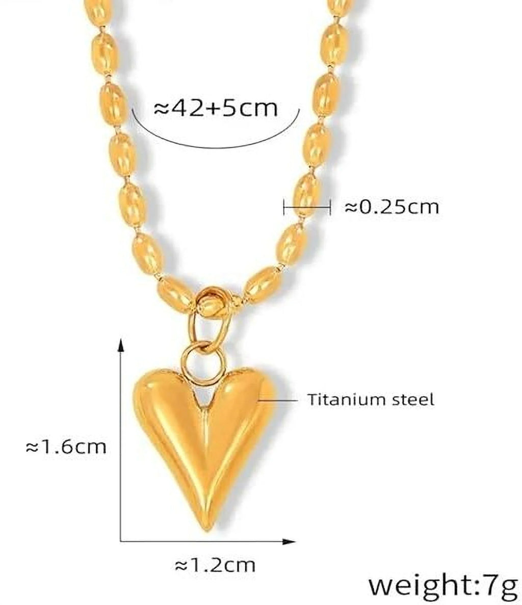 Golden Heart Pendant Necklace