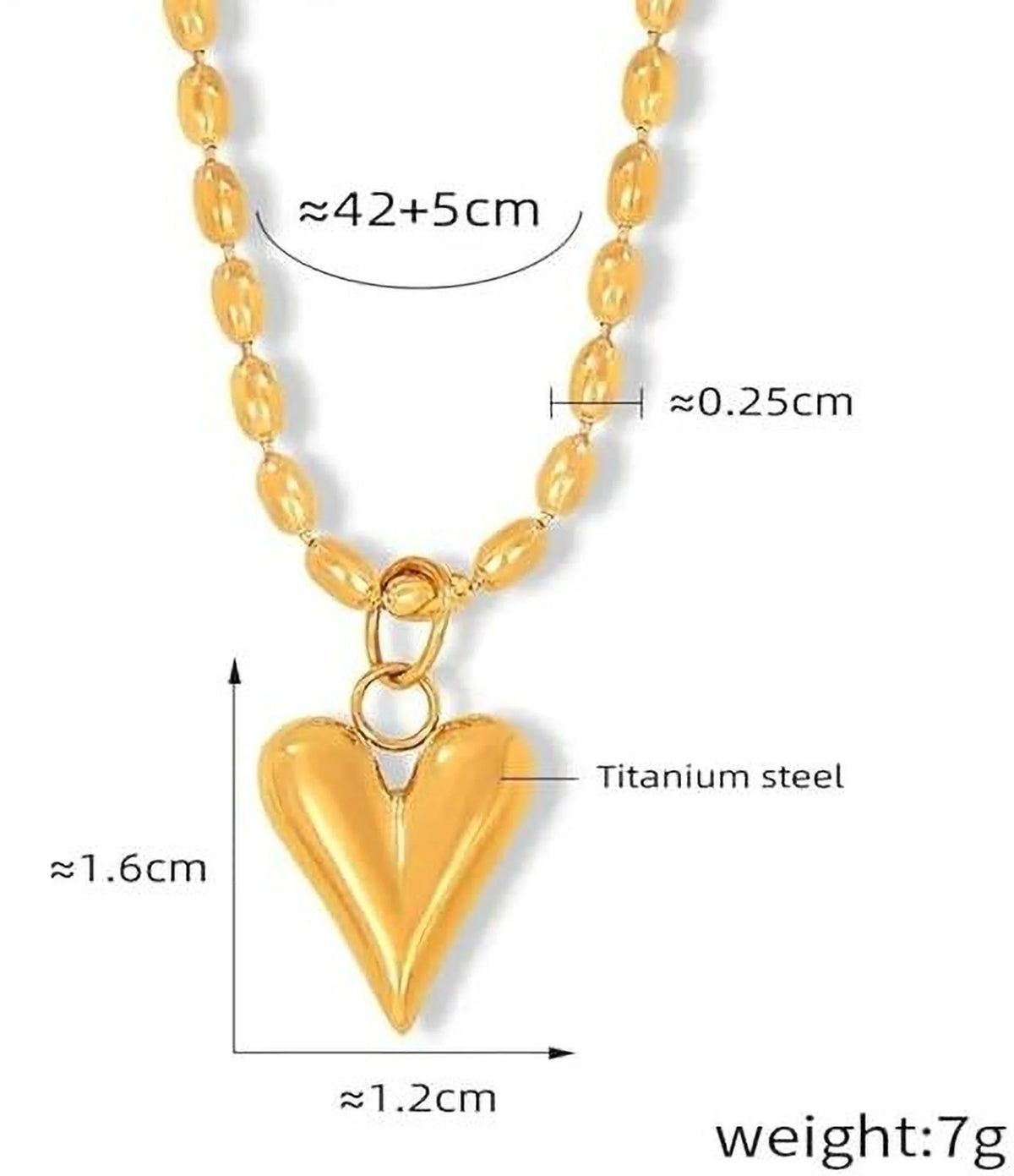 Golden Heart Pendant Necklace