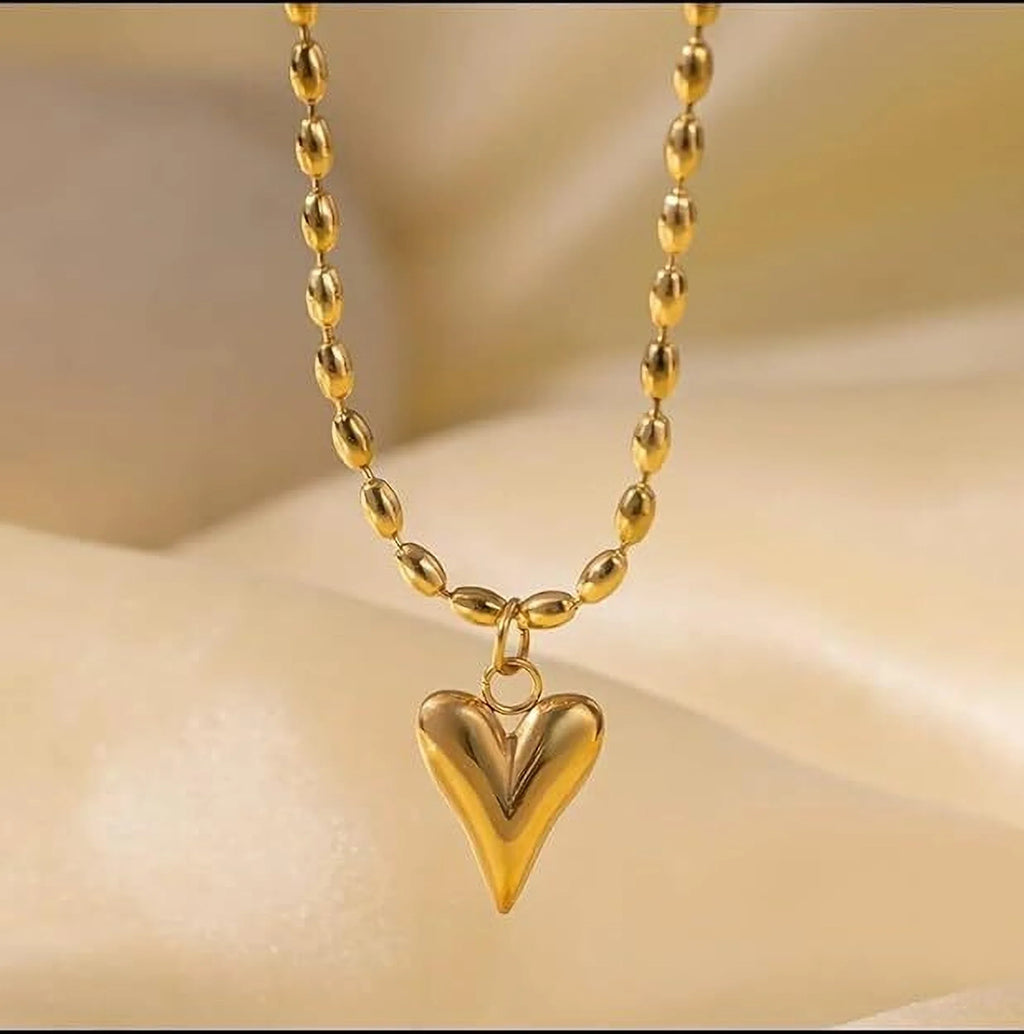 Golden Heart Pendant Necklace