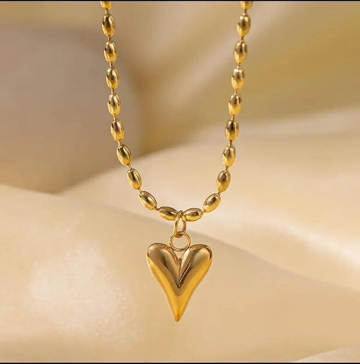 Golden Heart Pendant Necklace