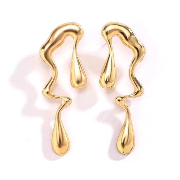 Abstract Gold Drop Earrings