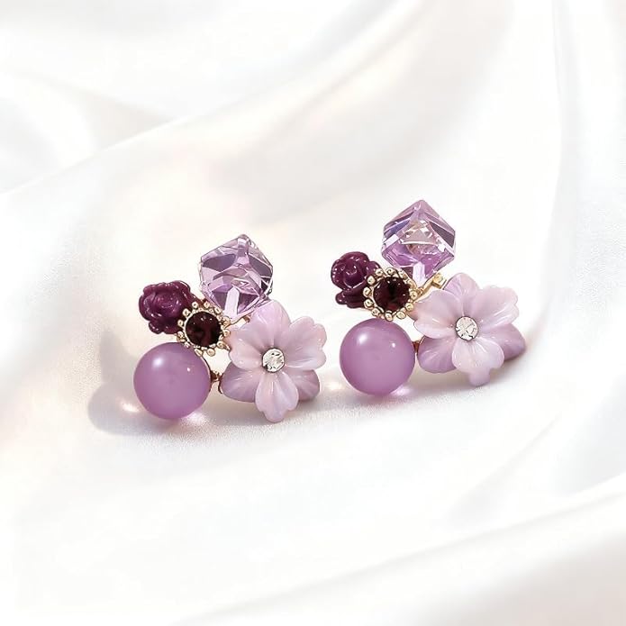 Korean Lavender Bloom Earrings