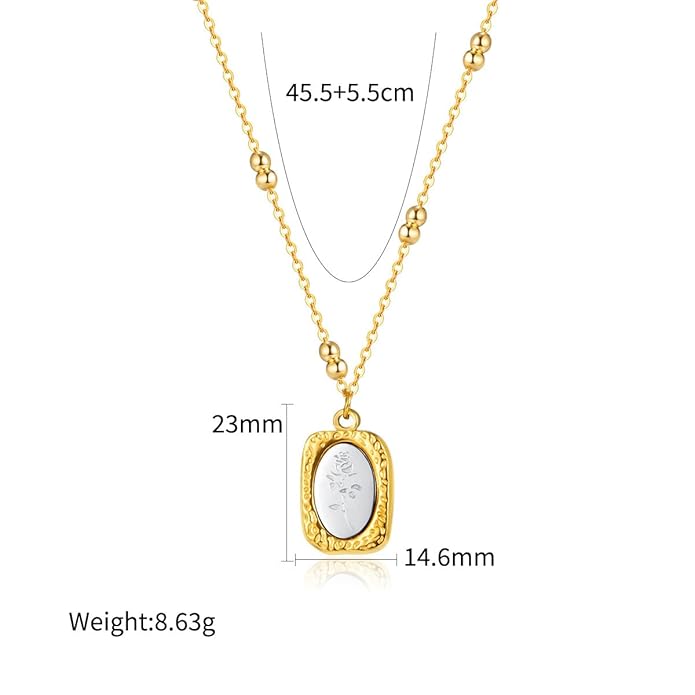 Enchanted Mirror Rose Pendant Necklace