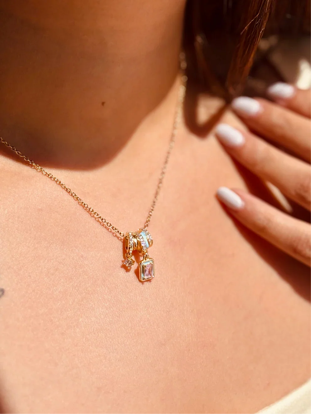 Pink Mirage Gold Necklace