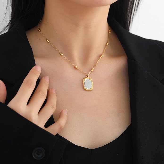 Enchanted Mirror Rose Pendant Necklace