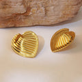 Golden Heart Stud Earrings for Women