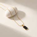 Black Stone Pendant Necklace