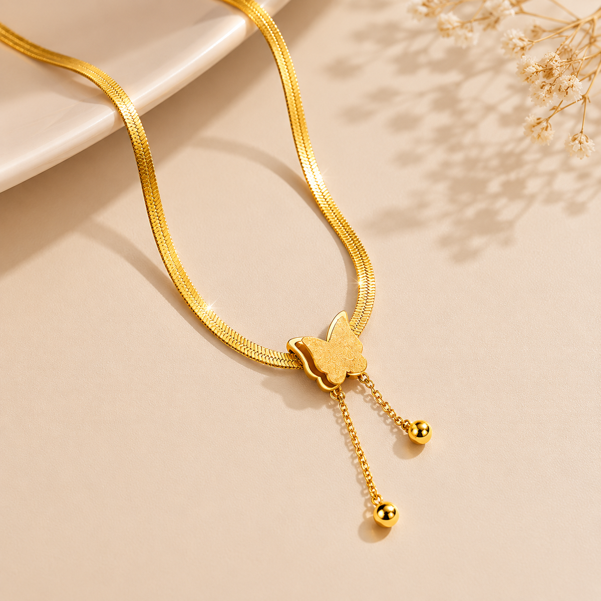 Golden Flutter Necklace