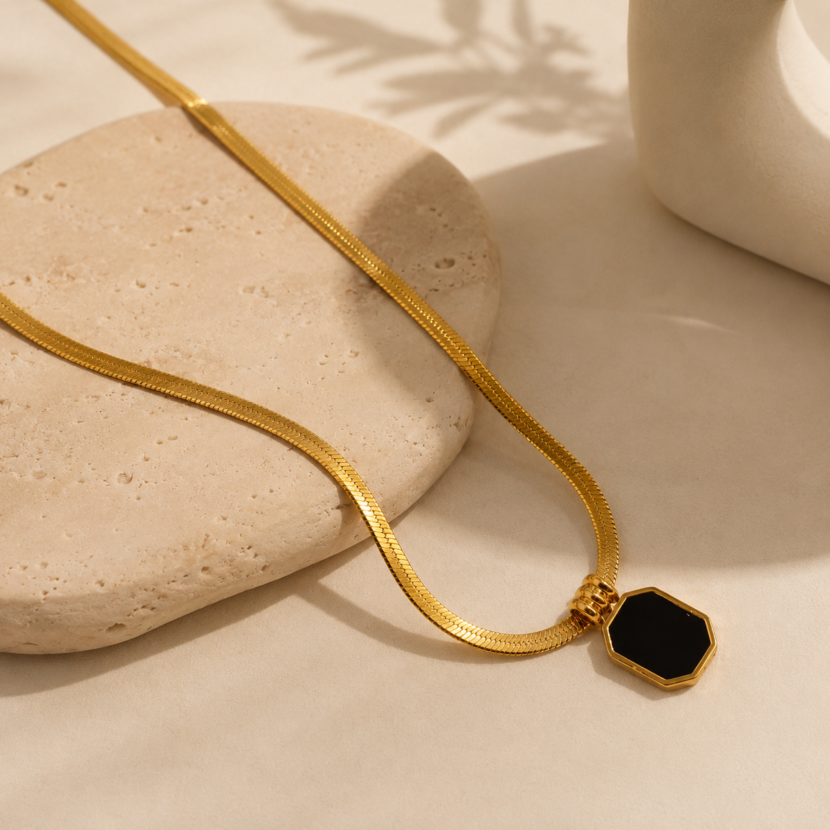 Midnight Muse Gold Pendant Necklace