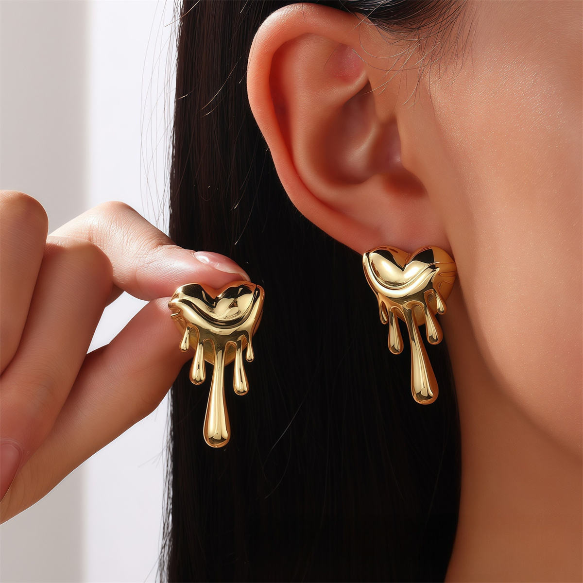Molten Heart Drop Earrings