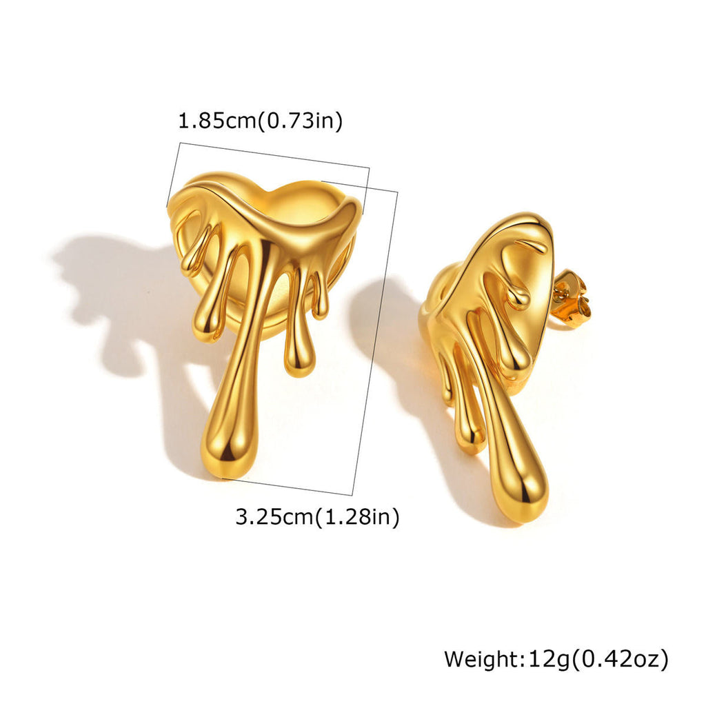 Molten Heart Drop Earrings