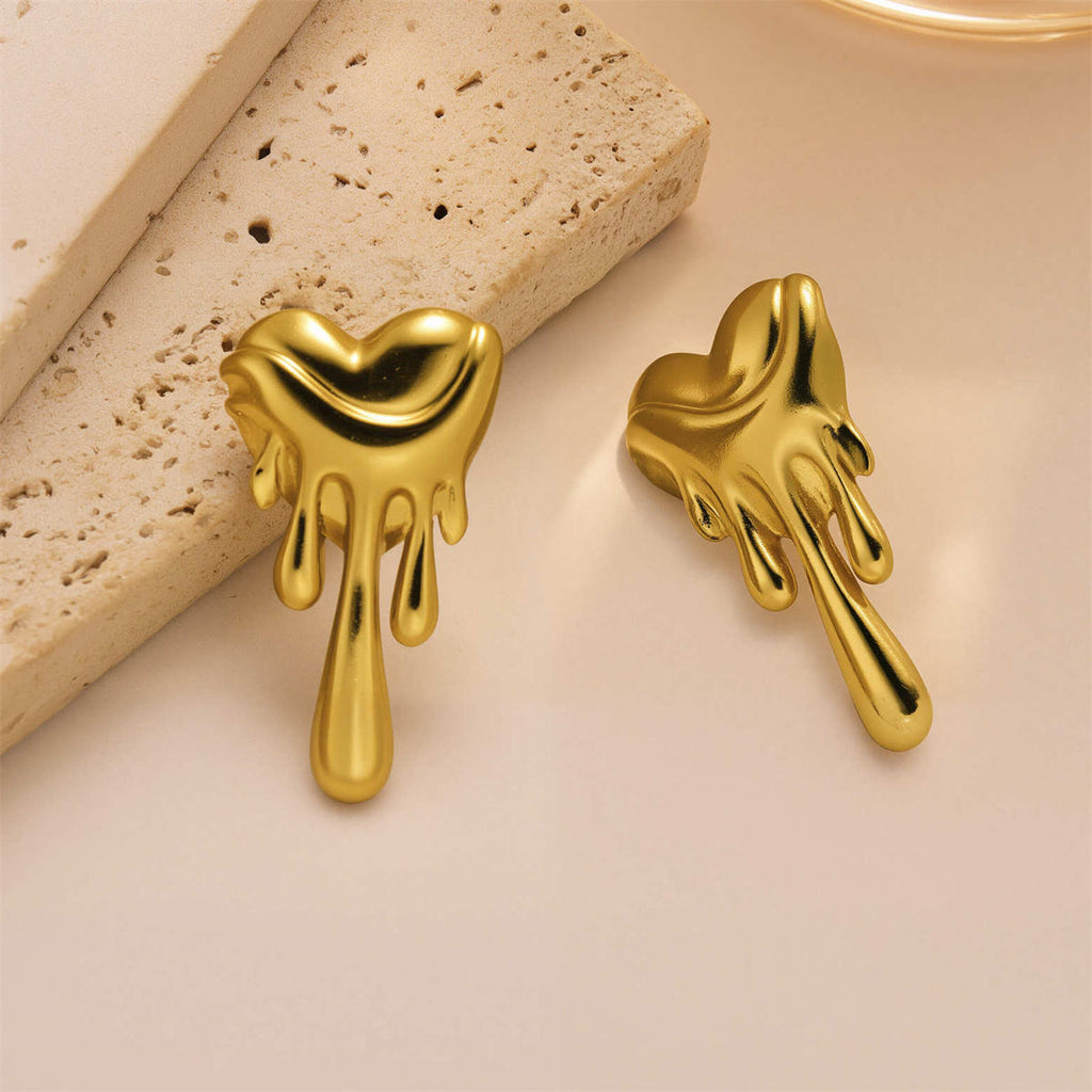 Molten Heart Drop Earrings