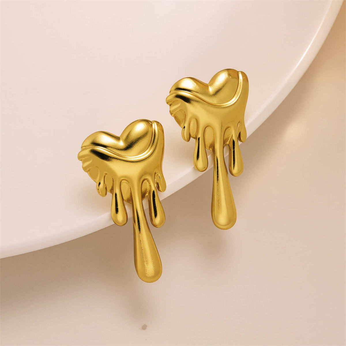 Molten Heart Drop Earrings