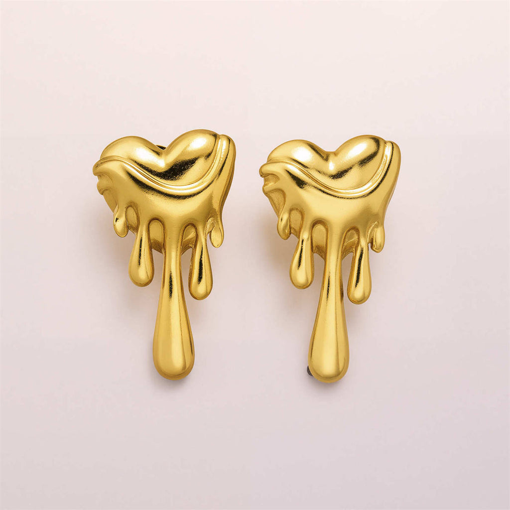 Molten Heart Drop Earrings