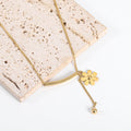 Golden Daisy Drop Necklace