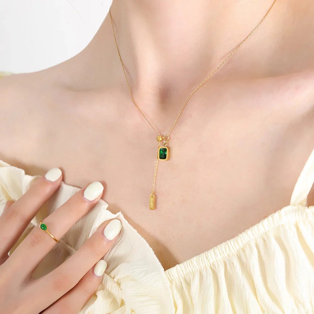 Emerald Drop Necklace
