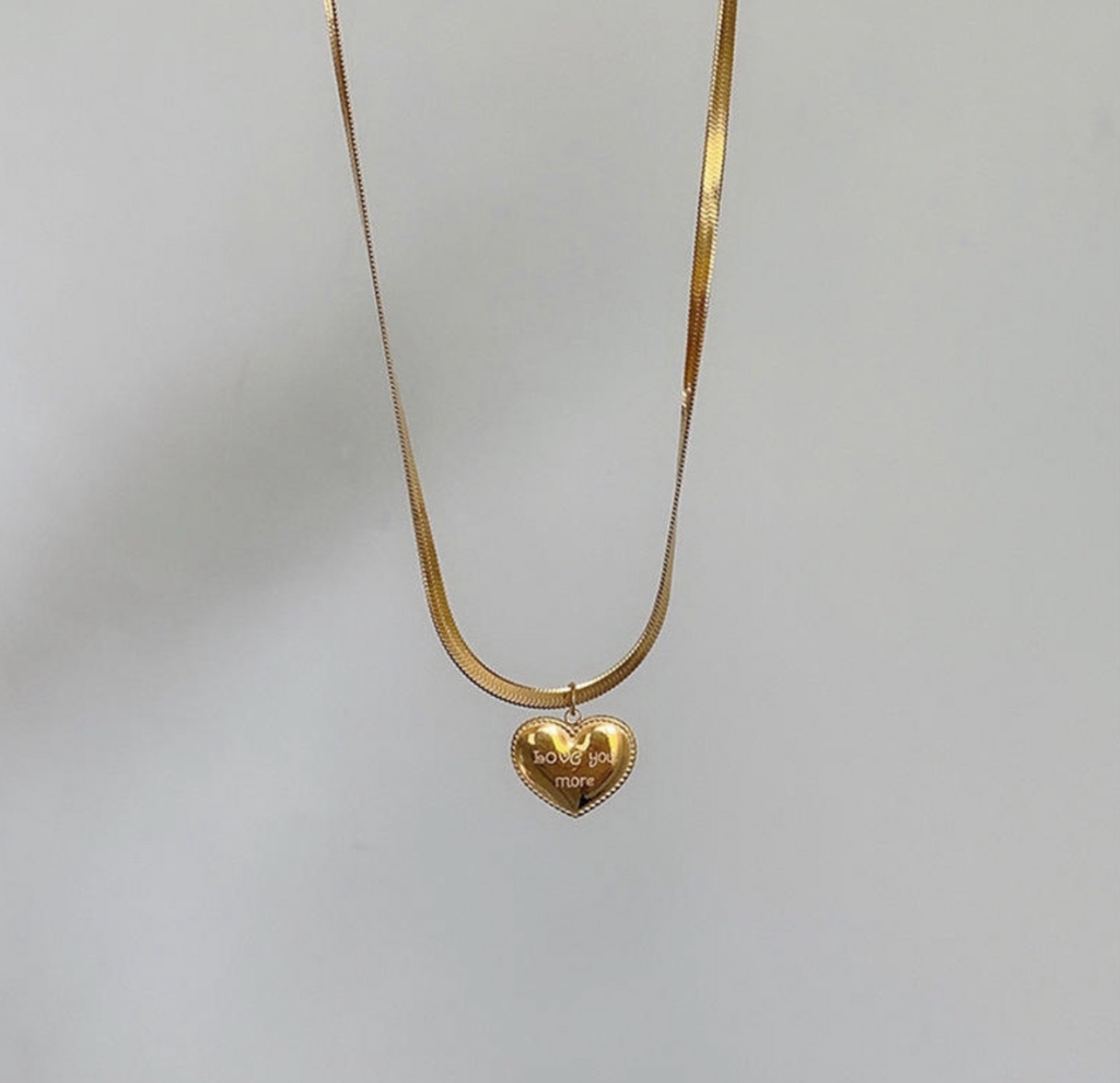 Love You More Heart Pendant Necklace