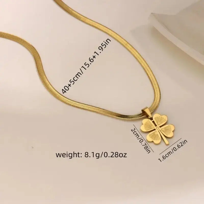 Lucky Clover Snake Chain Necklace