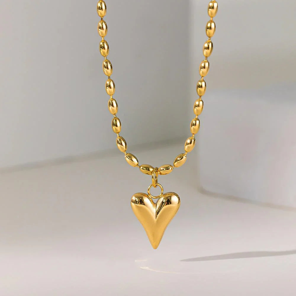 Golden Heart Pendant Necklace