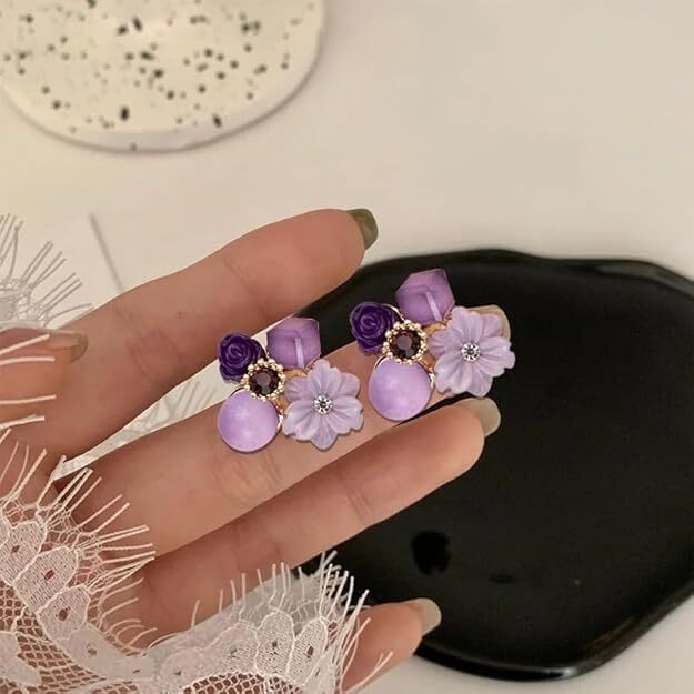 Korean Lavender Bloom Earrings
