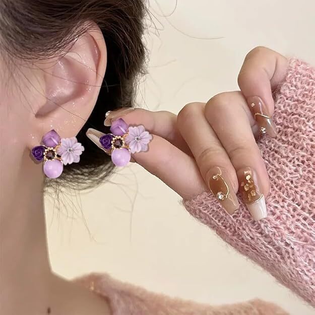 Korean Lavender Bloom Earrings