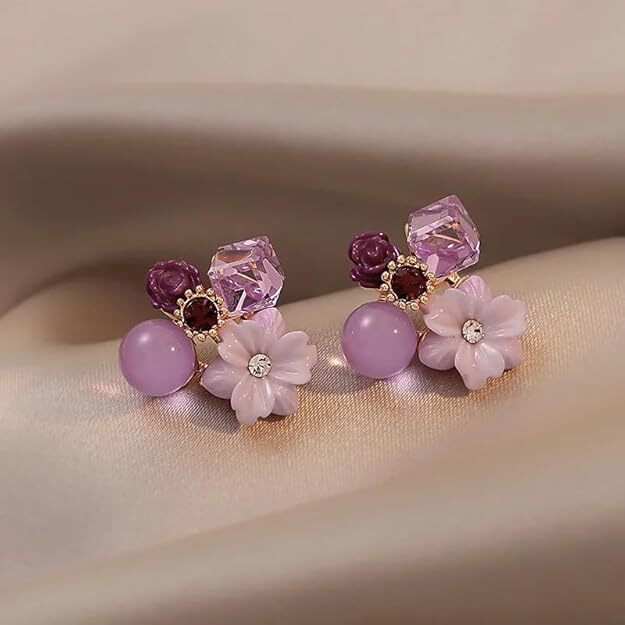 Korean Lavender Bloom Earrings
