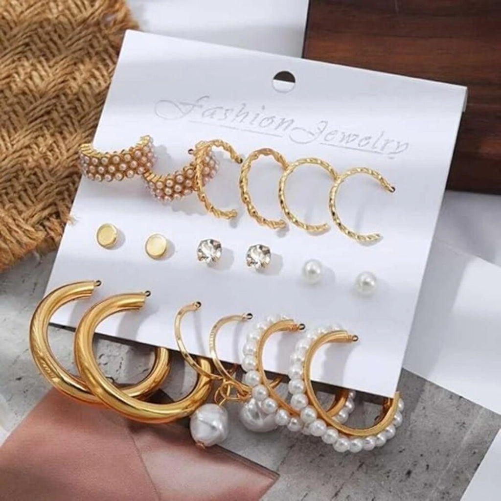 9 Pairs Earrings Set Combo Card