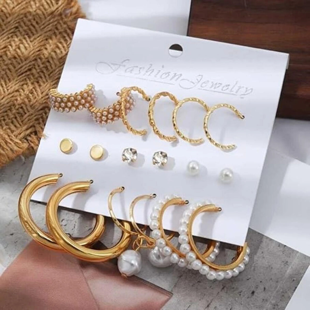 9 Pairs Earrings Set Combo Card