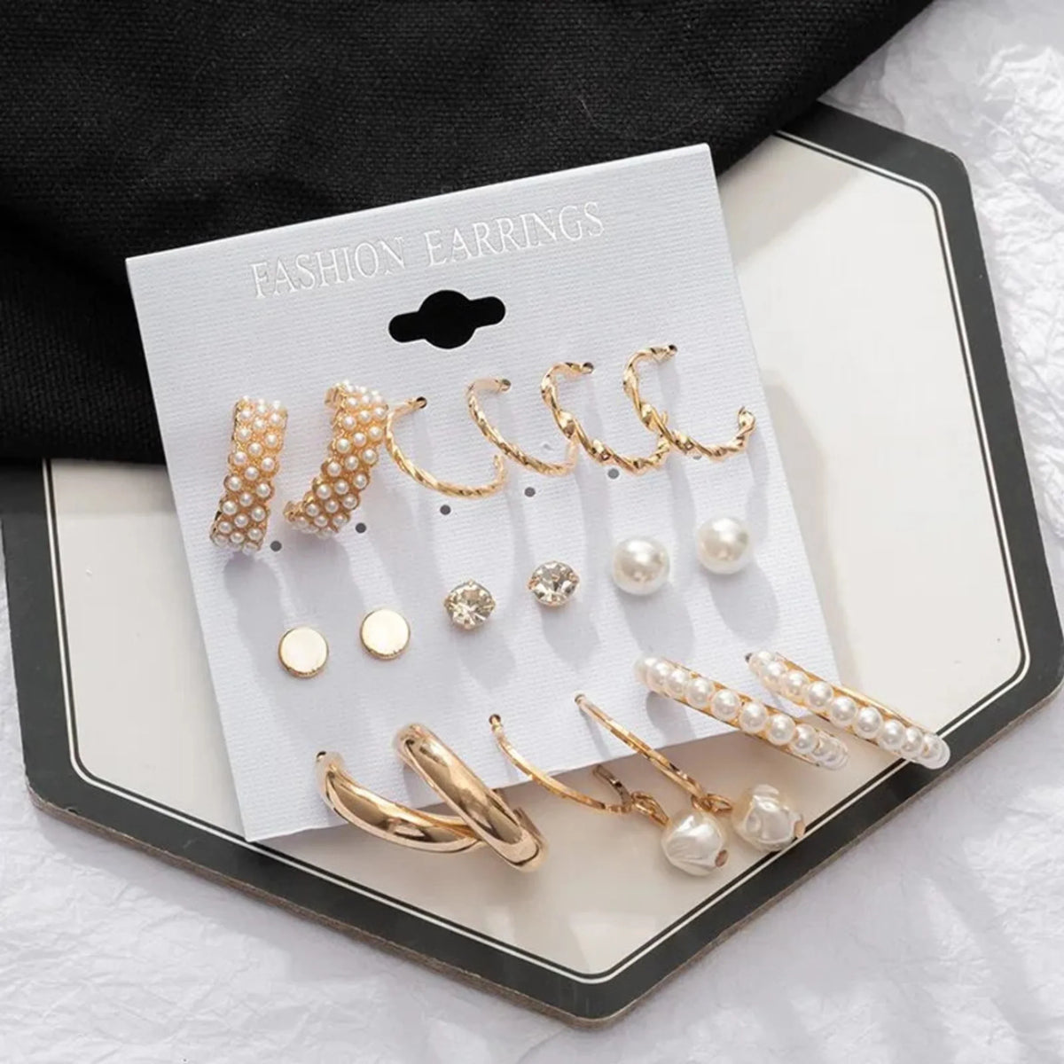 9 Pairs Earrings Set Combo Card