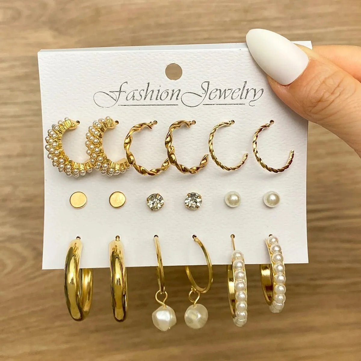 9 Pairs Earrings Set Combo Card