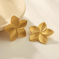 Golden Flower Stud Earrings for Women