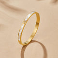 White Fritillary Shell Bangle Bracelet